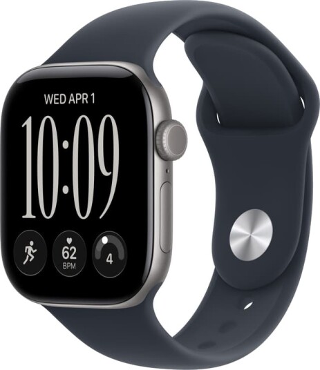 Apple Watch Series 12 42mm GPS (stellargrå aluminium/marineblå Sport Band) S/M