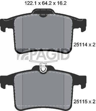 PAGID T2072N Bremseklosser