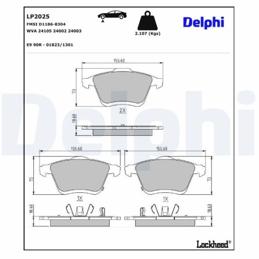 Bremseklosser DELPHI LP2025