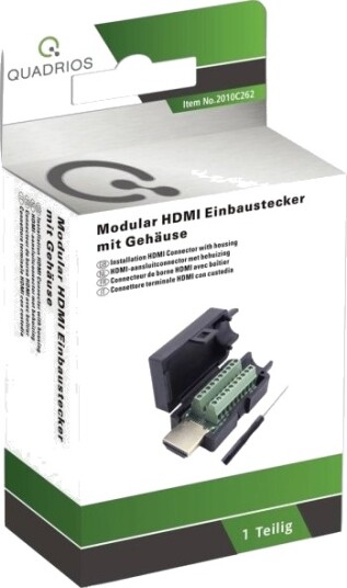 Quadrios 2010C262 Hdmi Kontakt Plugg Rett Antall Poler: 20 Svart 1 Sett 2010C262 Quadrios 2010C262 Hdmi Kontakt Plugg Rett Antall Poler: 20 Svart 1 Sett 2010C262