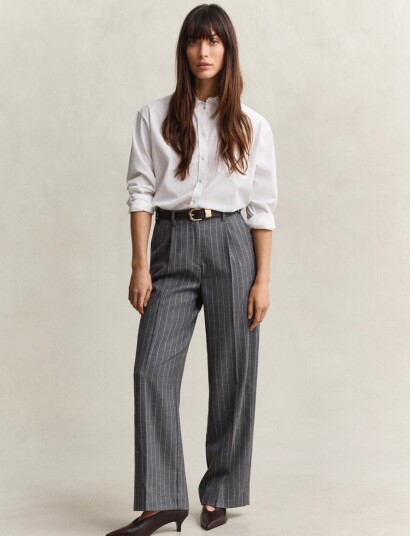 Gant Tailored Pinstripe Wool Pants Grey 42