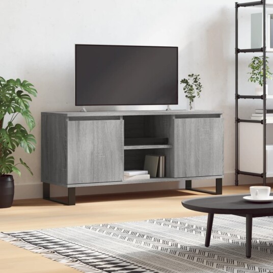 TV benk grå sonoma 104x35x50 cm konstruert tre TV benk grå sonoma 104x35x50 cm konstruert tre