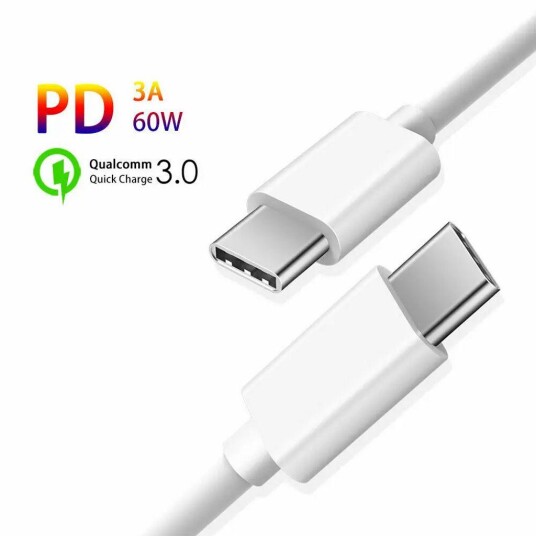 SIGN USB-C to USB-C 60W, 3A, 3m USB-C PD - White SIGN USB-C to USB-C 60W, 3A, 3m USB-C PD - White