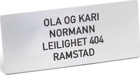 Postkasseskilt lite sølv Postkasseskilt lite sølv