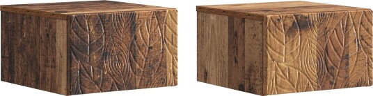 Vegghengt Nattbord 2 pcs Gammelt tre 49 x 34,5 x 20 cm