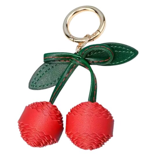 Sticky Bestie Cherry Bag Charm Textured