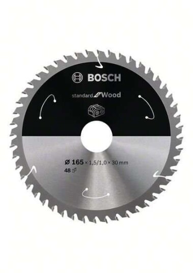 Bosch 165mm Standard for Wood Sirkelsagblad 48 Tenner for Batteridrevne Sager