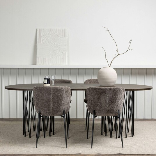 Spisegruppe Venture Home Stone med 4 Modesto Stoler