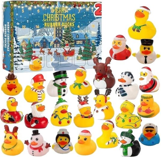 Adventskalender 2023 med gummiank nedtelling til jul for barn badeleke and [JUN]