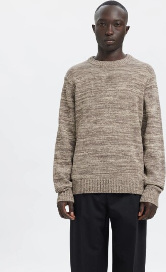 Annarr Anrjohan Ls Knit Cotton Stripe Crew Neck Beige XL