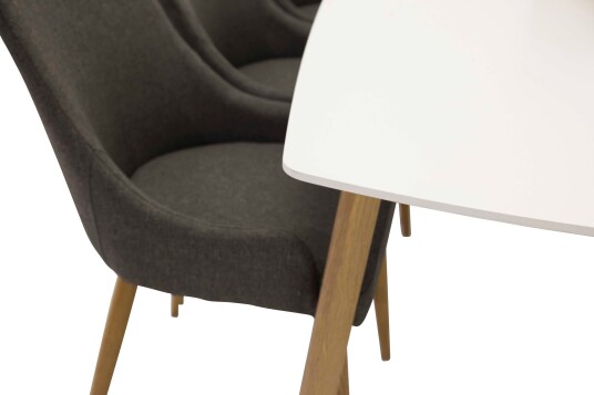Venture Design Polar & Plaza spisegruppe Hvit/grå 6 st stoler & bord 240 x 100 cm