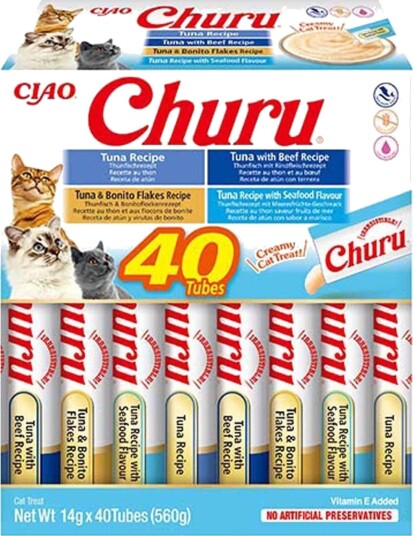 Churu Tunabiter til Katt - Variasjonsboks 40x14g