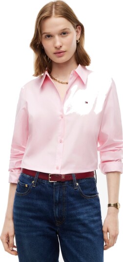 Tommy Hilfiger Poplin Regular Shirt Pink 42