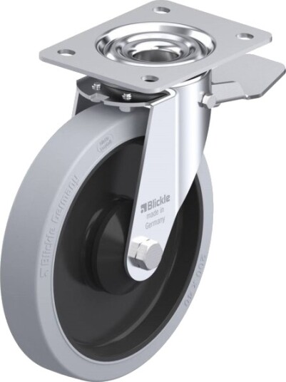 Blickle 850262 Le-Poev 201Ka-St-Sg Styrehjul Med Brems, Hjul Ø200 Mm, Maks. 300 Kg