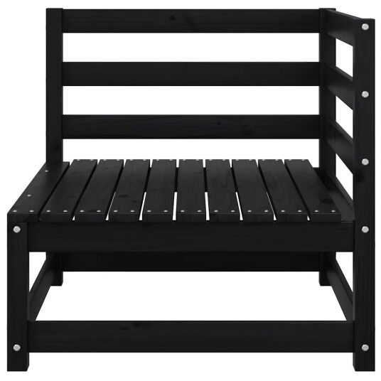 vidaXL Hagesofa 2-seters med puter svart heltre furu