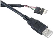 Akasa USB 2.0 Kabel 40 cm Sort - Hankjønn til Hankjønn