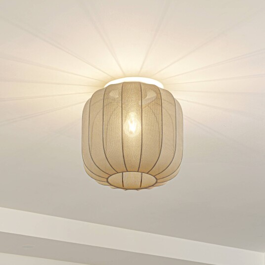 Lindby Helin taklampe grå stoff Ø 35 cm Lindby Helin taklampe grå stoff Ø 35 cm
