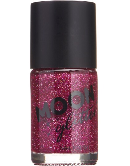 Magenta Neglelakk med Holografisk Glitter Magenta Neglelakk med Holografisk Glitter