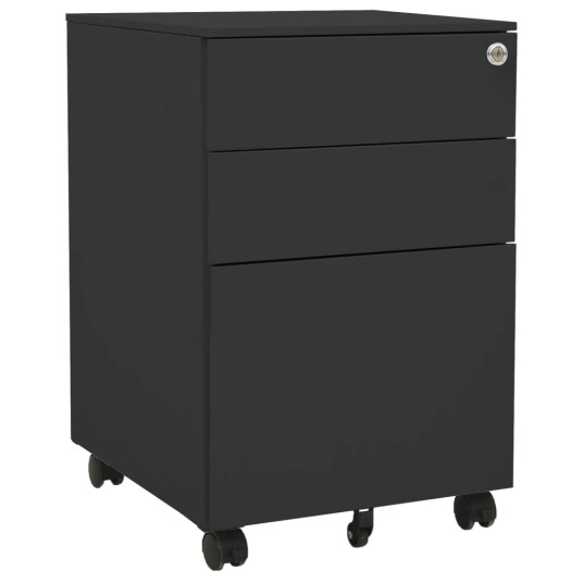 Mobilt arkivskap antrasitt 39x45x60 cm stål