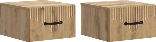  Vegghengt Nattbord 2 pcs Artisan eik 34,5 x 33 x 20 cm