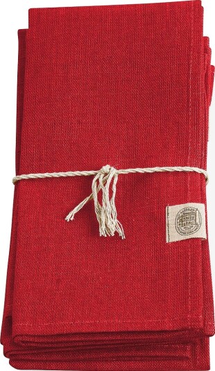 Lovely Linen Serviett Classic 4 pk i manglet lin Rød