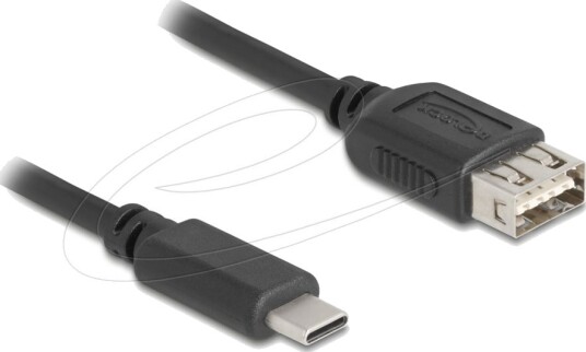 Delock Usb-Kabel Usb-C Hann Til Usb Hunn Reversibel Usb 2.0 3 A 3 M Easy Usb Svart
