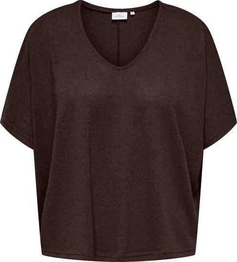 ONLY Carmakoma Cartammi 3/4 V Neck Batwing Blouse Jrs Brown 54