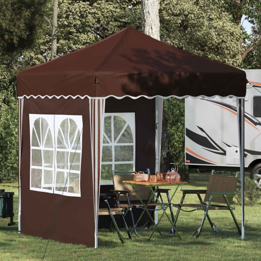 vidaXL Pop-up Festtelt 195 x 195 x 245 cm Brun Oxford Stoff