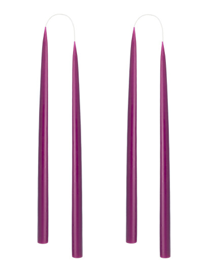 Kunstindustrien Hand Dipped Candles, 4 Pack - Purple - ONE SIZE