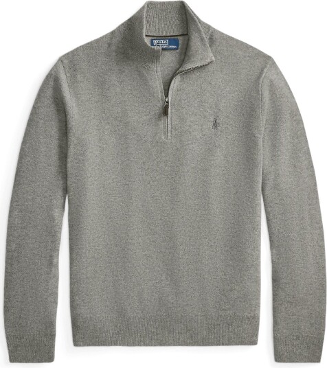 Polo Ralph Lauren Wool Quarter Zip Sweater FAWN GREY HEATHER XXL Polo Ralph Lauren Wool Quarter Zip Sweater FAWN GREY HEATHER XXL