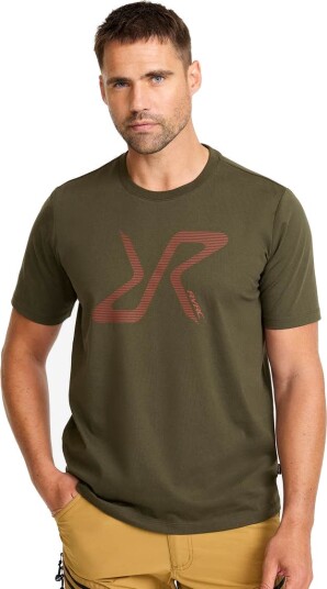 Revolutionrace Easy Graphic Logo T Shirt Herre Forest Night XS Herre Overdeler T skjorter