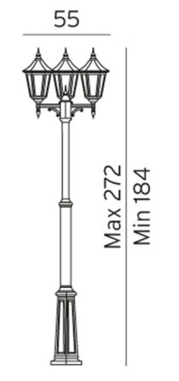 Norlys Modena Utendørs Parklampe 3 Lyktehoder Hvit, Ingen