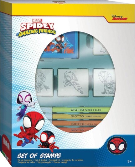 Marvel Spidey Og Hans Fantastiske Venner Stempelsett Inkl. 7 Tusjer Og 4 Stempler
