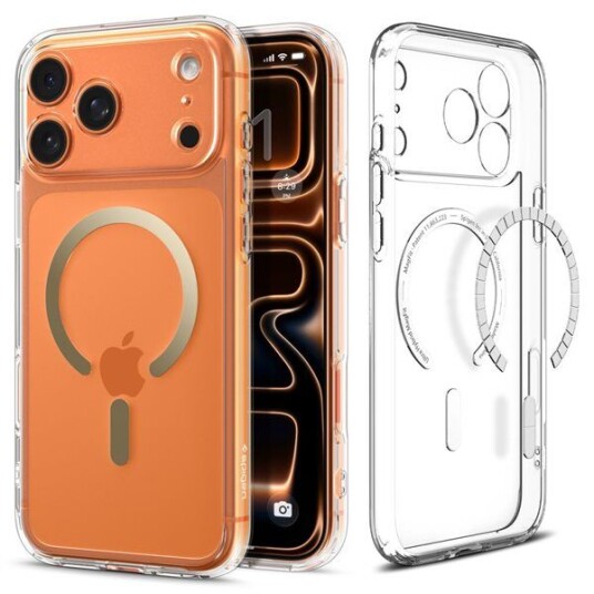 Spigen Ultra Hybrid MagSafe Deksel i Gjennomsiktig Gull for iPhone 17 Pro Spigen Ultra Hybrid MagSafe Deksel i Gjennomsiktig Gull for iPhone 17 Pro
