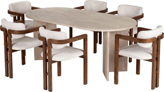 Dining Table & Chairs Set Nordure Vit - Dining Table & Chairs Set Nordure Vit -