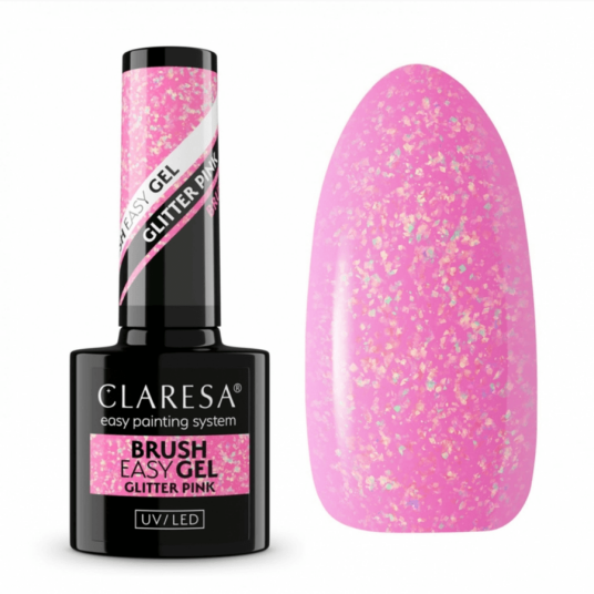 Claresa Brush Easy Gel Pink Glitter 5g