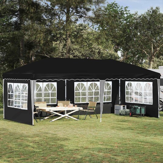  Pop up Festtelt 575 x 289 x 245 cm Svart