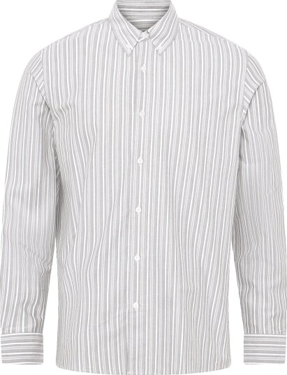 Mads Nørgaard Oxford Sune Stripe Shirt Bd COCOA/SKY CAPTAIN M