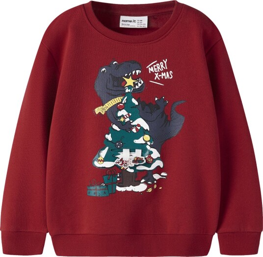 Name It Nmmrane Ls Nreg Sweat Bru   RED DAHLIA   104