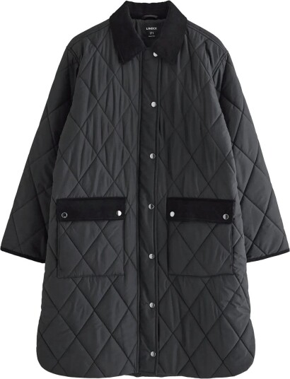 Lindex Quilted Coat Black XL