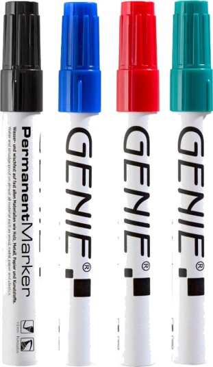 Genie Permanent Marker 4-pk Assortert