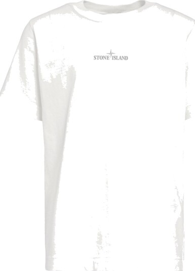 Stone Island T skjorte Hvit m. Trykk Stone Island 10 år 140 T skjorte