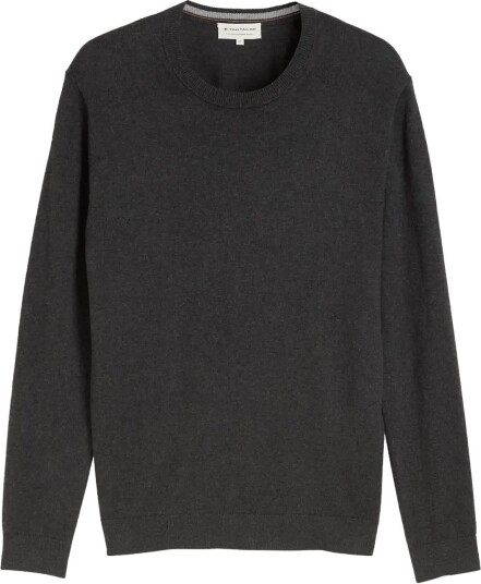 Tom Tailor Cotton Cashmere Crew Neck Knit BLACK GREY MELANGE L Tom Tailor Cotton Cashmere Crew Neck Knit BLACK GREY MELANGE L