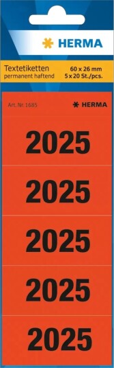 Herma 1685 Rød Rektangel Permanent Svart På Rødt 60 X 26 Mm Universell