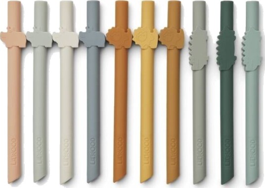 Liewood Badu Safari Sugerør 10pk   Mustard Multi Mix
