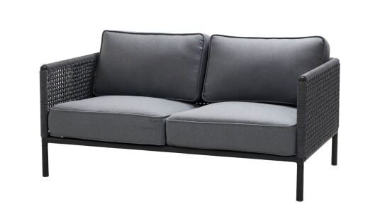 Cane-line Encore 2-seter sofa Mørkegrå med grå pute Grå