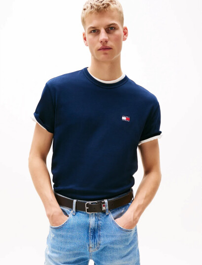 Tommy Jeans Tjm Reg Badge Tee Ext - Blue - L