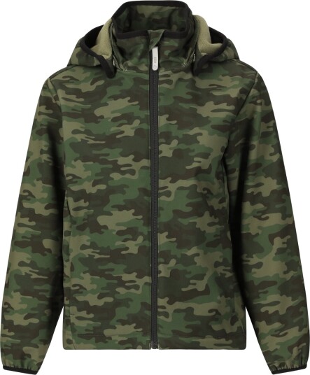 ZigZag Onetwo Printed Softshell Jakke Barn Olivengrønn 140