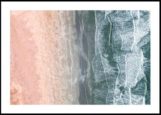 Pink and blue coastal Poster Plakat / 50x70cm