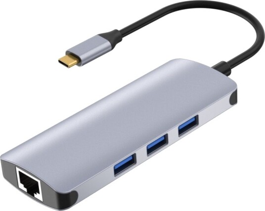 iBox IUH3RJ4K USB-C Dokkingstasjon HDMI LAN 100 W Sølv